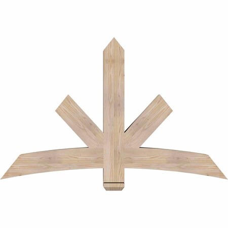 Ekena Millwork Alberta Smooth Timber Gable Bracket, Douglas Fir, 60"W x 38"H x 5 1/2"D x 5 1/2"F, 15/12 Pitch GBW060X38X0606ALB00SDF